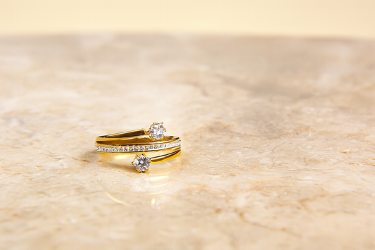 Soraya Steel Zircon Inlay Ring